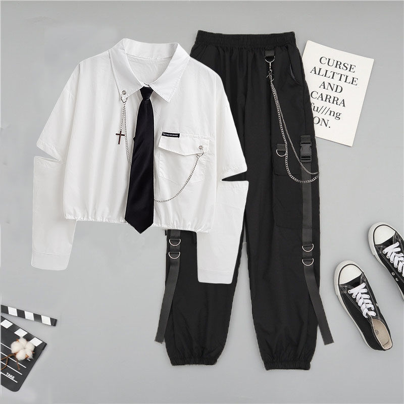 Personalized Women's Shirt Overalls Two-piece Set
