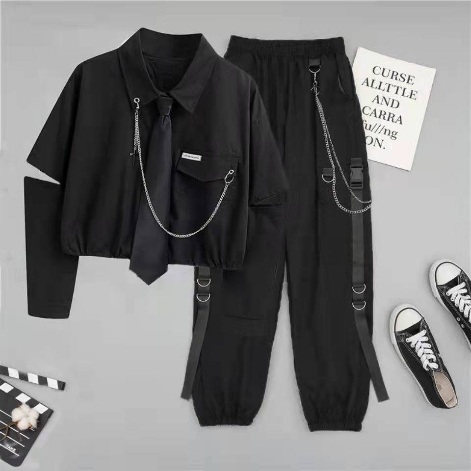 Personalized Women's Shirt Overalls Two-piece Set
